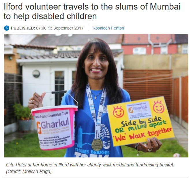 London – Ilford volunteer travels to the slums of Mumbai to help disabled children